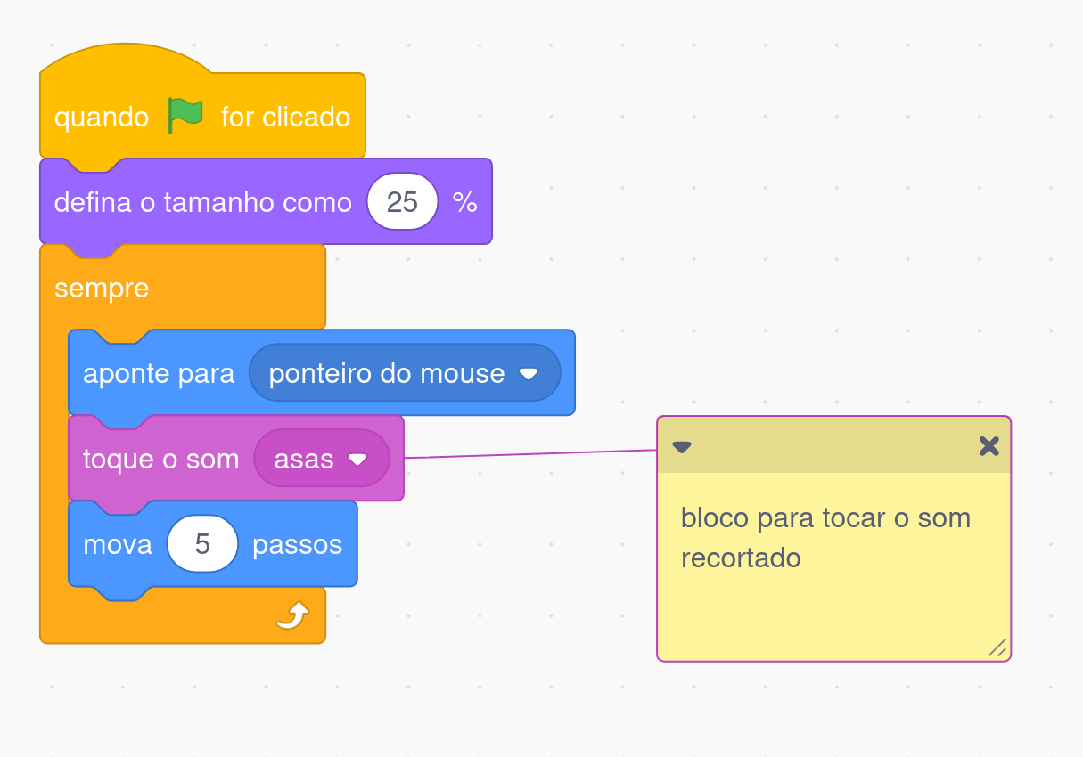 Código da Libélula com o novo bloco adicionado