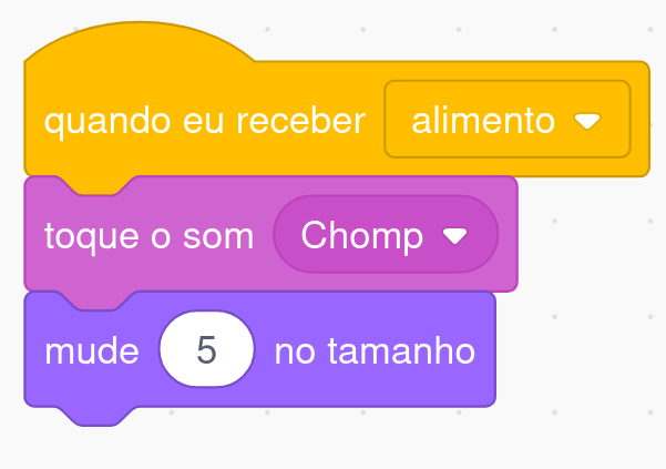 Código da libélula que começa quando receber alimento
