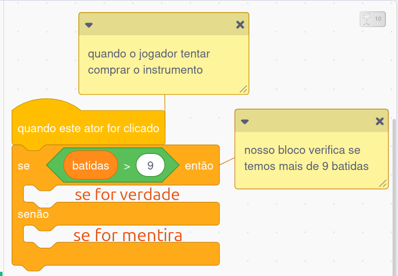 Código inicial de quando o botão da caixa for clicado.