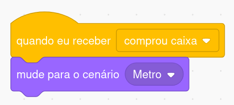 Código do cenario que reage à compra da caixa