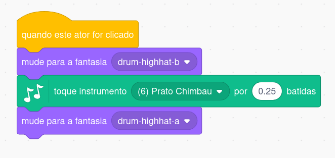 Código da interção de tocar o chimbal