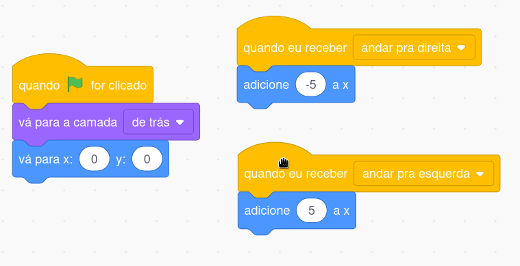 Código de preparação e movimento do fundo