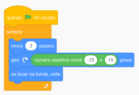 Código do pterodáctilo com a direção aleatória