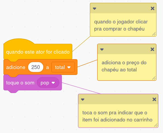 Código do item que será comprado